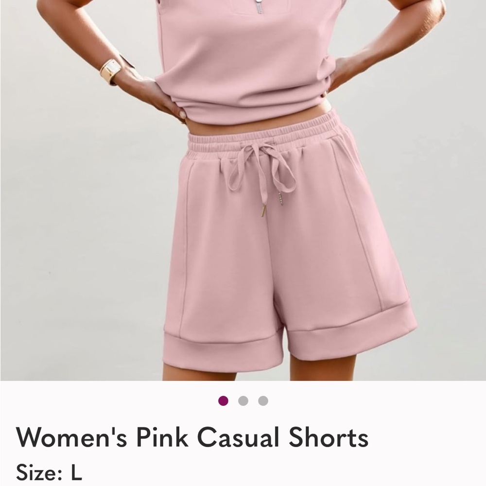 Women's Pink Casual Shorts and top set